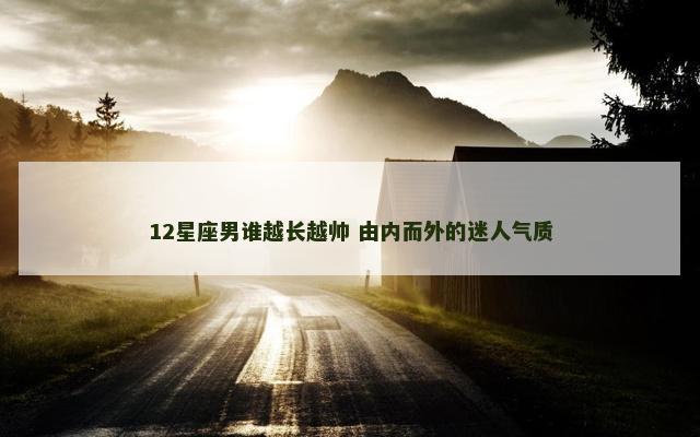 12星座男谁越长越帅 由内而外的迷人气质