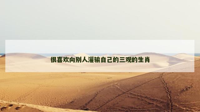 很喜欢向别人灌输自己的三观的生肖