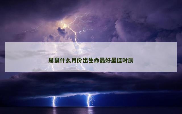 属鼠什么月份出生命最好最佳时辰