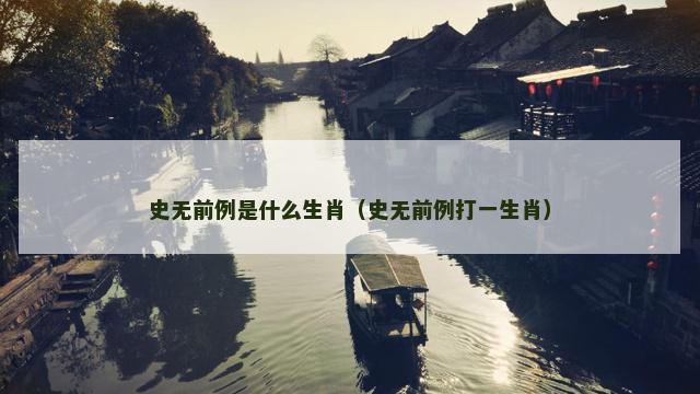 史无前例是什么生肖（史无前例打一生肖）