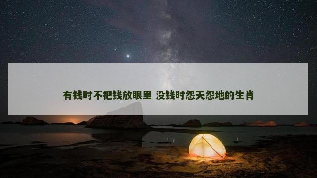 有钱时不把钱放眼里 没钱时怨天怨地的生肖