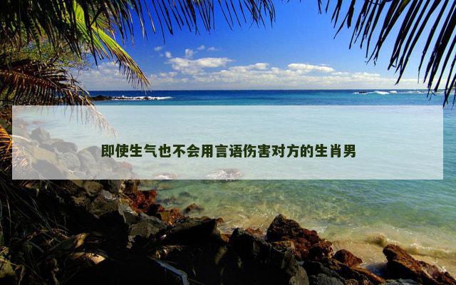 即使生气也不会用言语伤害对方的生肖男