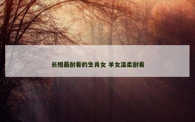 长相最耐看的生肖女 羊女温柔耐看