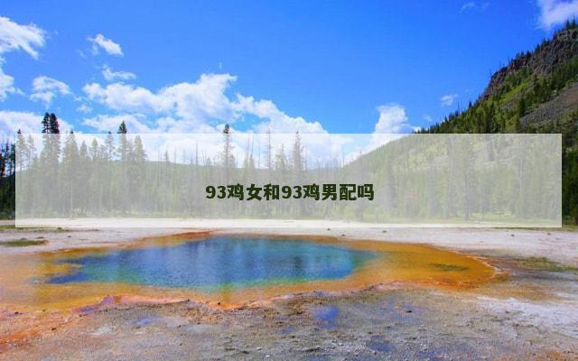93鸡女和93鸡男配吗