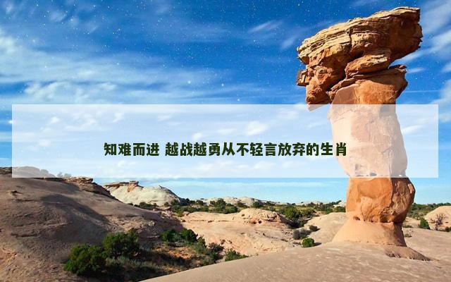 知难而进 越战越勇从不轻言放弃的生肖