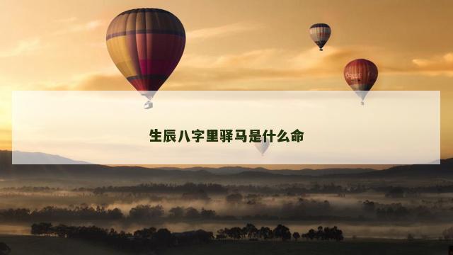 生辰八字里驿马是什么命