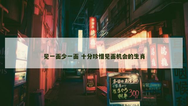 见一面少一面 十分珍惜见面机会的生肖