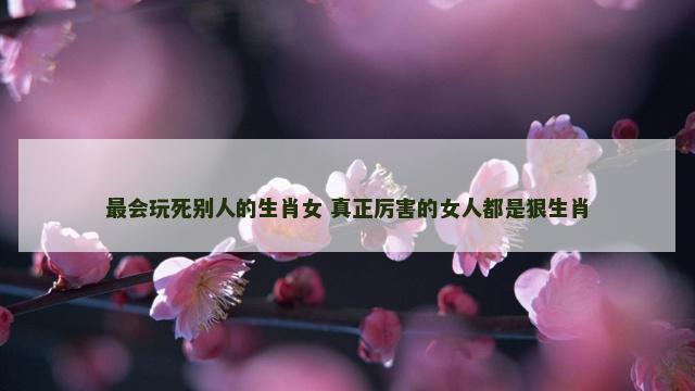 最会玩死别人的生肖女 真正厉害的女人都是狠生肖
