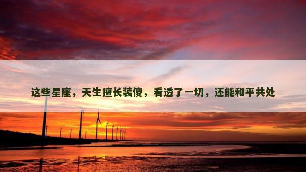 这些星座，天生擅长装傻，看透了一切，还能和平共处