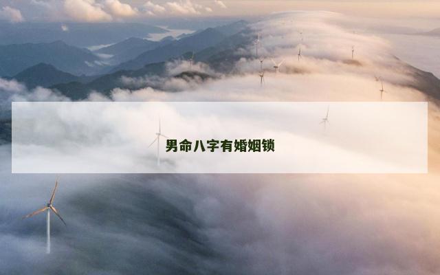 男命八字有婚姻锁