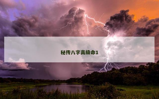 秘传八字高级命1