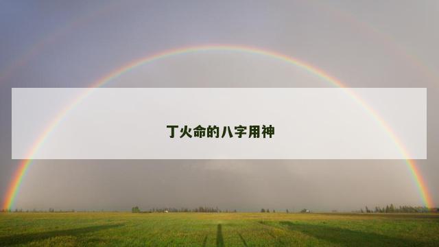 丁火命的八字用神