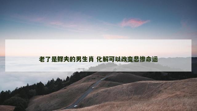 老了是鳏夫的男生肖 化解可以改变悲惨命运