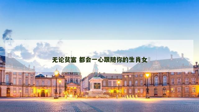 无论贫富 都会一心跟随你的生肖女