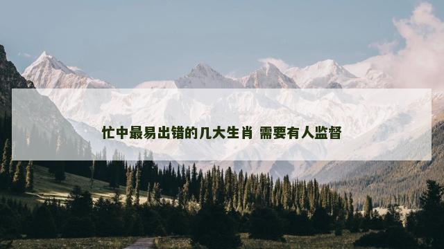 忙中最易出错的几大生肖 需要有人监督