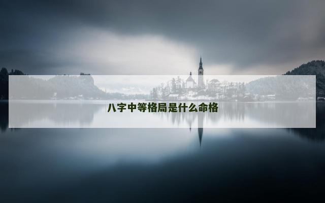 八字中等格局是什么命格