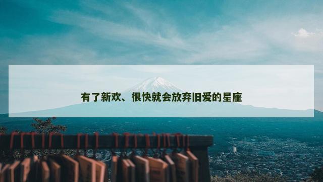有了新欢、很快就会放弃旧爱的星座
