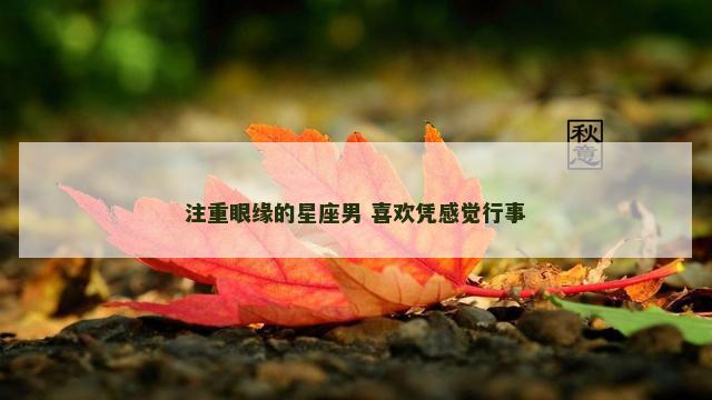 注重眼缘的星座男 喜欢凭感觉行事