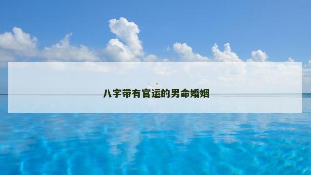 八字带有官运的男命婚姻