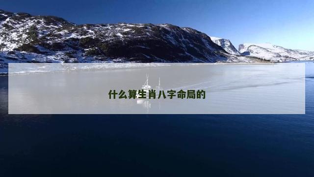 什么算生肖八字命局的