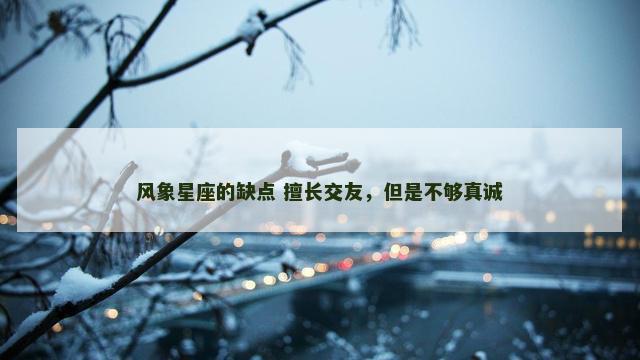 风象星座的缺点 擅长交友，但是不够真诚