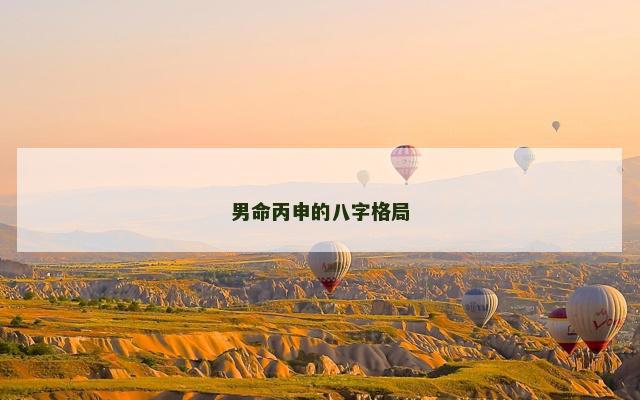 男命丙申的八字格局