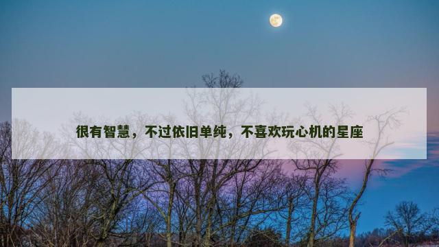 很有智慧，不过依旧单纯，不喜欢玩心机的星座