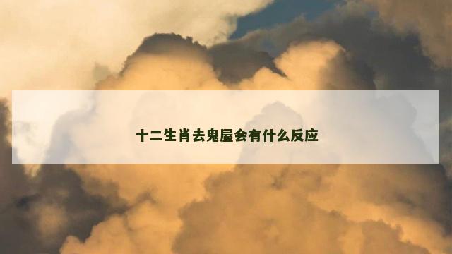 十二生肖去鬼屋会有什么反应