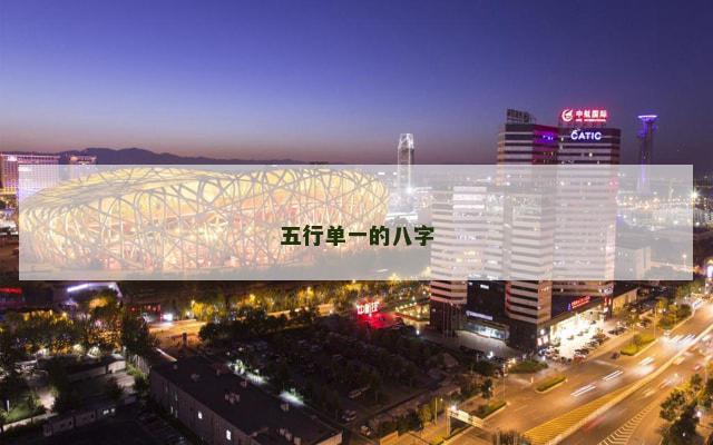 五行单一的八字
