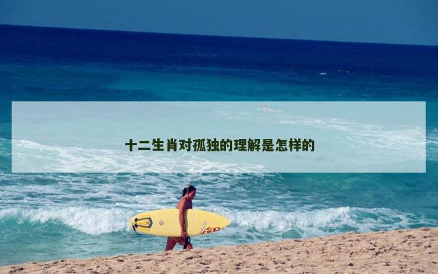 十二生肖对孤独的理解是怎样的