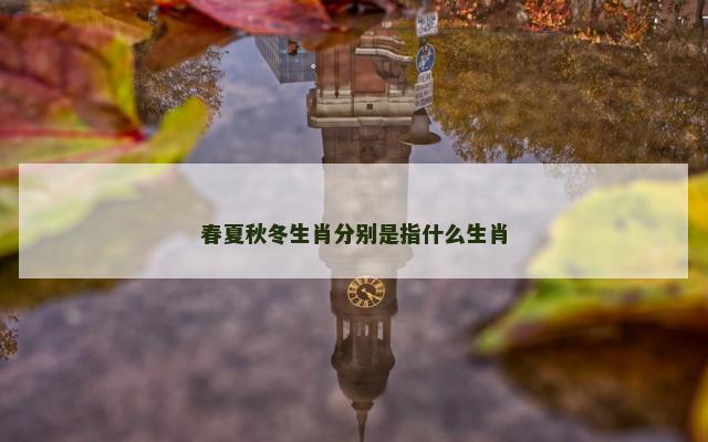 春夏秋冬生肖分别是指什么生肖