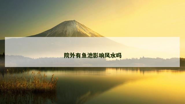 院外有鱼池影响风水吗