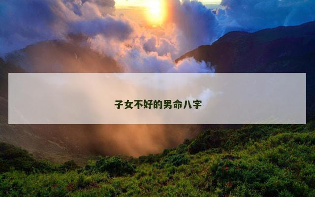 子女不好的男命八字