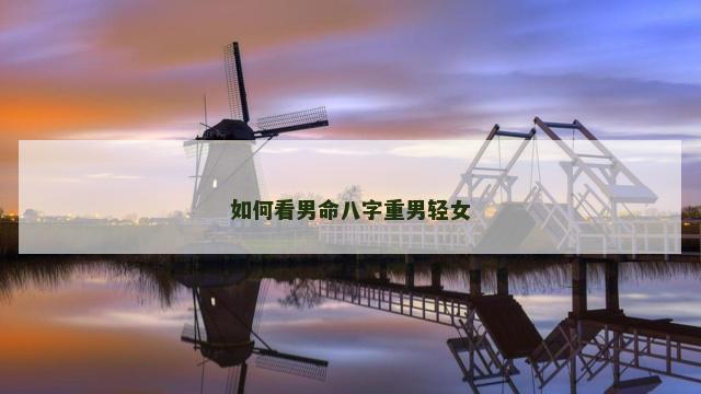 如何看男命八字重男轻女