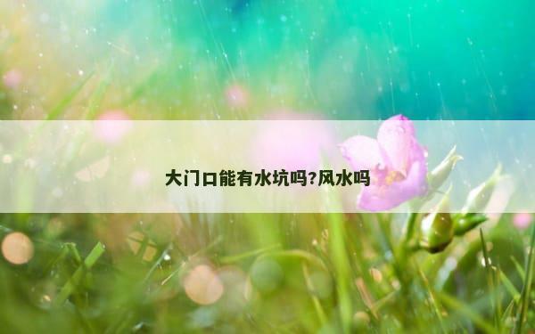 大门口能有水坑吗?风水吗