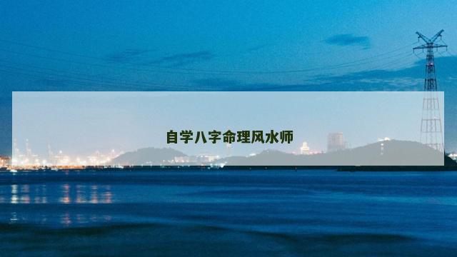 自学八字命理风水师
