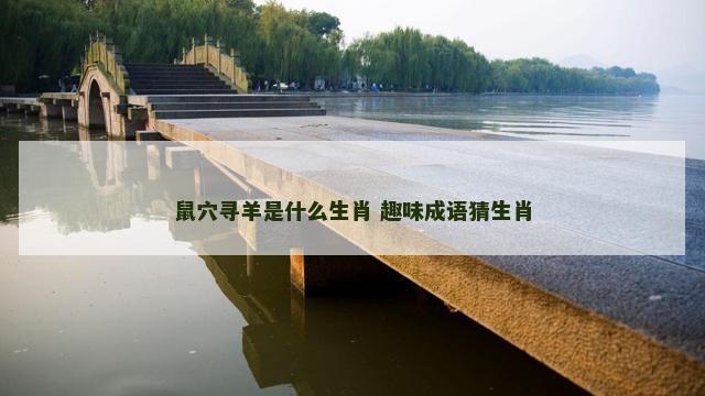 鼠穴寻羊是什么生肖 趣味成语猜生肖