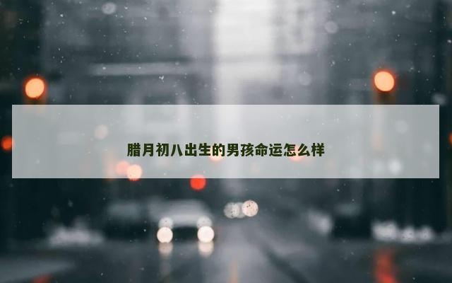 腊月初八出生的男孩命运怎么样