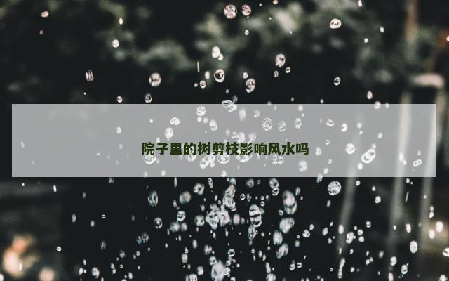院子里的树剪枝影响风水吗