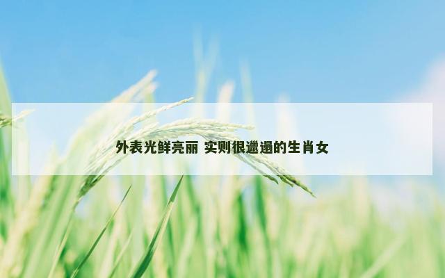 外表光鲜亮丽 实则很邋遢的生肖女