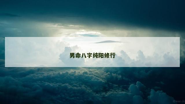 男命八字纯阳修行