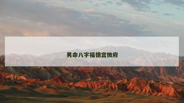 男命八字福德宫微府