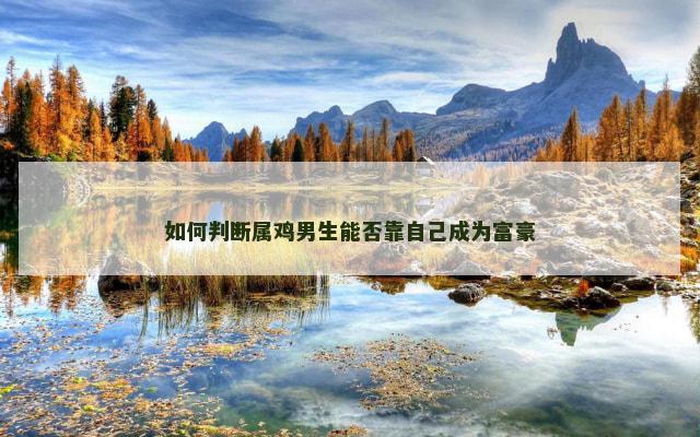 如何判断属鸡男生能否靠自己成为富豪