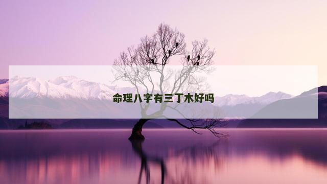 命理八字有三丁木好吗