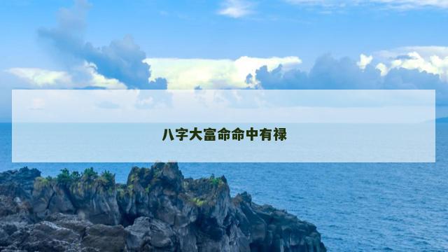 八字大富命命中有禄
