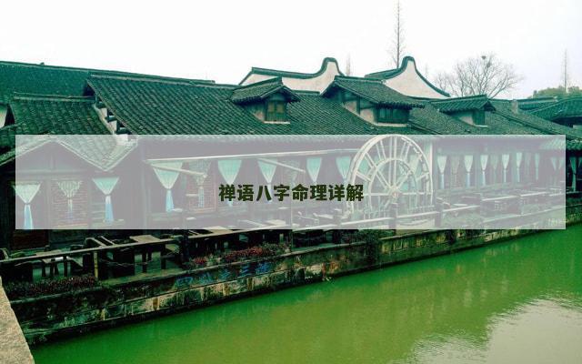 禅语八字命理详解