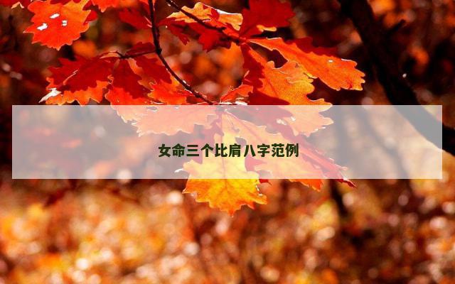 女命三个比肩八字范例