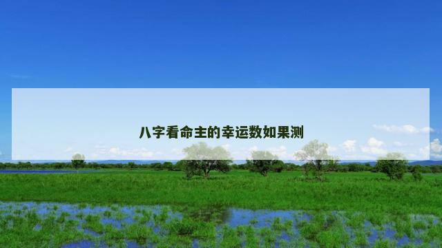 八字看命主的幸运数如果测