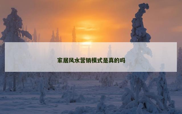 家居风水营销模式是真的吗