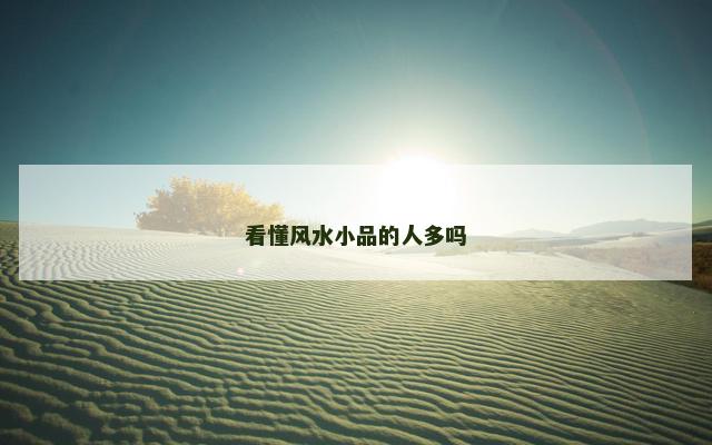 看懂风水小品的人多吗
